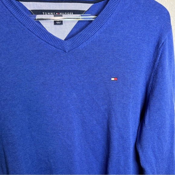Blue Long Sleeve Tommy Hilfiger Men’s Pullover Sweater - Picture 3 of 7